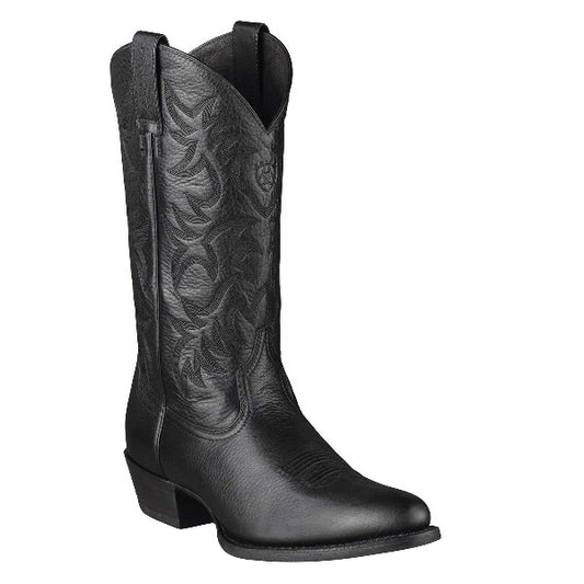 Ariat Mens Heritage Western R Toe - Black Deertan